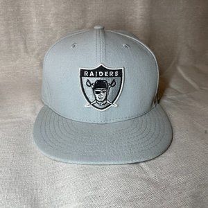 Raiders New Era Fitted Hat Gray Alt Authentic Collection On-Field 59FIFTY  7 1/8